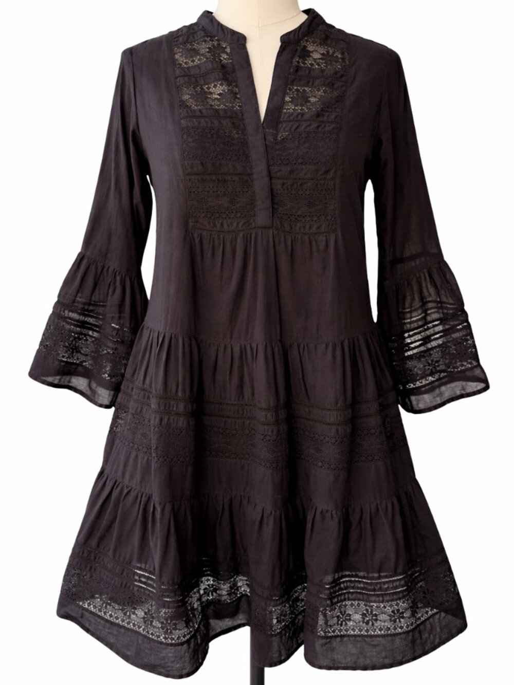 💋 Velvet Graham Spencer | XS | Black Boho Western Cotton Dress* | Santa Fe Chic